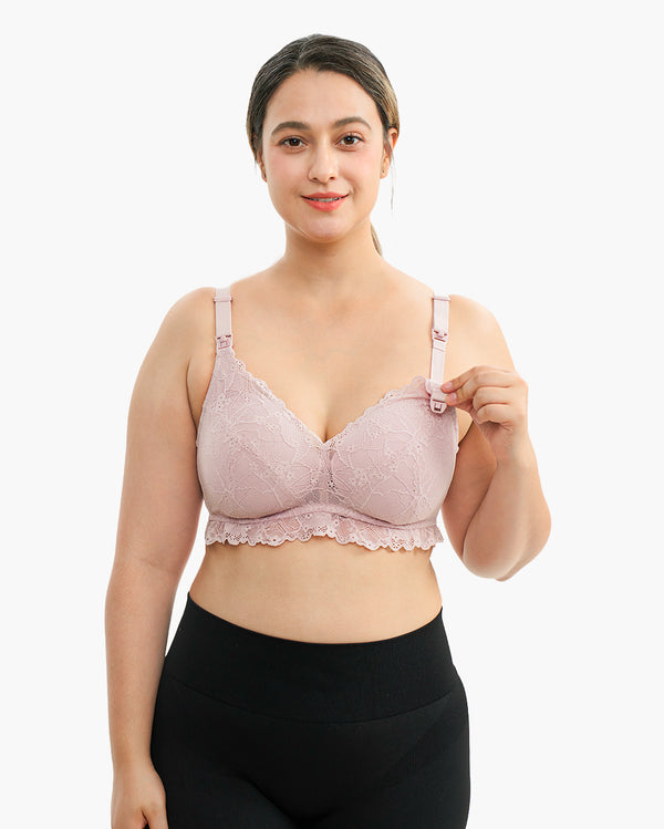 Soutien-gorge d'allaitement en dentelle à col en V