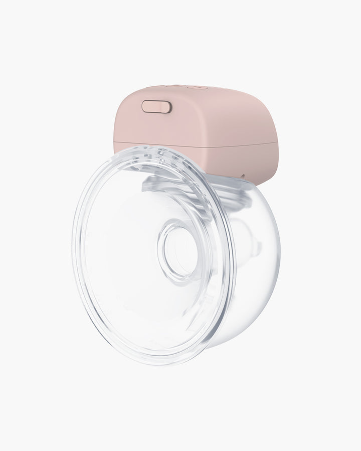 S9 Pro Wearable Breast Pump in soft pink features a clear milk collector design, allowing you to clearly see the amount of milk being expressed.